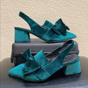 ASOS Design Symphony Velvet Slingback Heels US 7